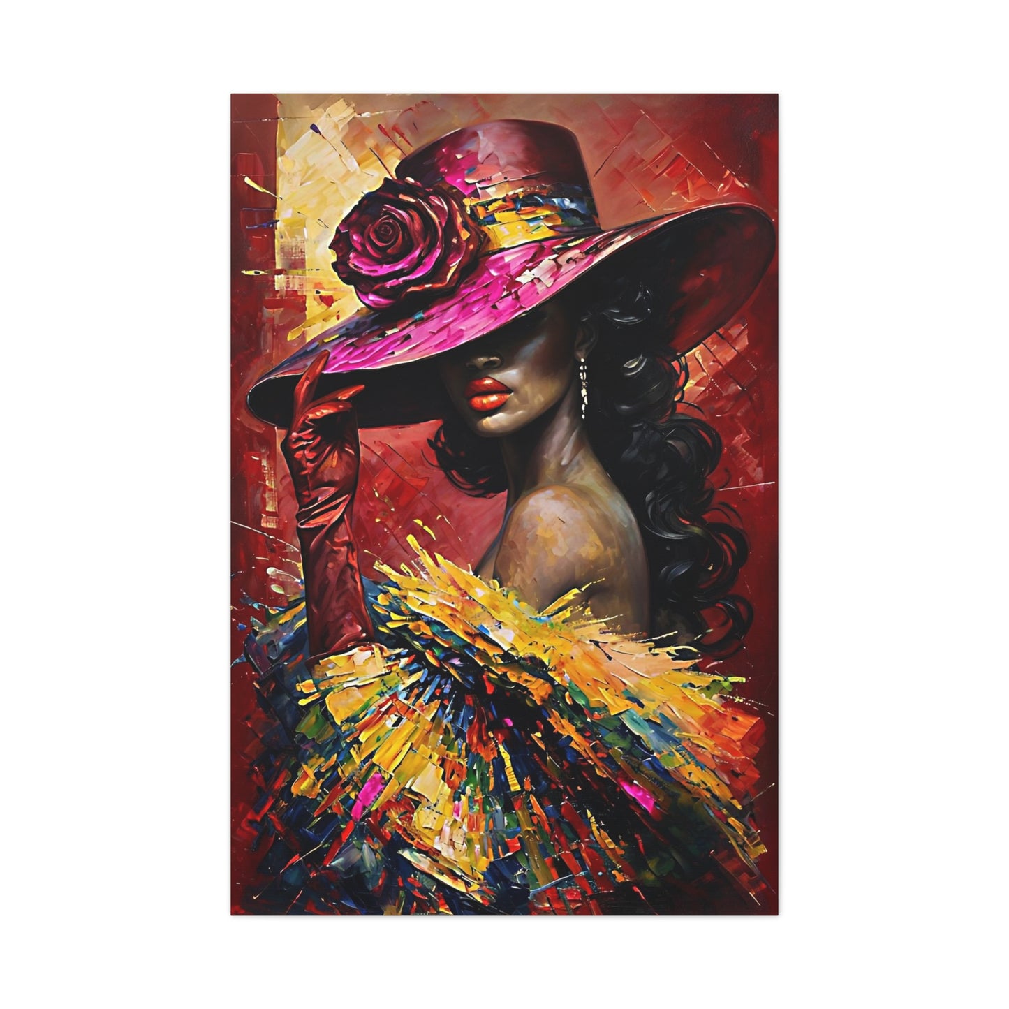 Canvas Wall Art Lady Wearing Cap