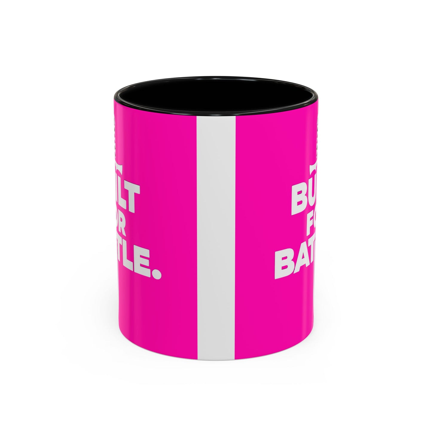 Built for Battle Accent Coffee Mug | Motivational Cup, Team Spirit, Gift for Fighters, Pink Mug, Unique Kitchenware
