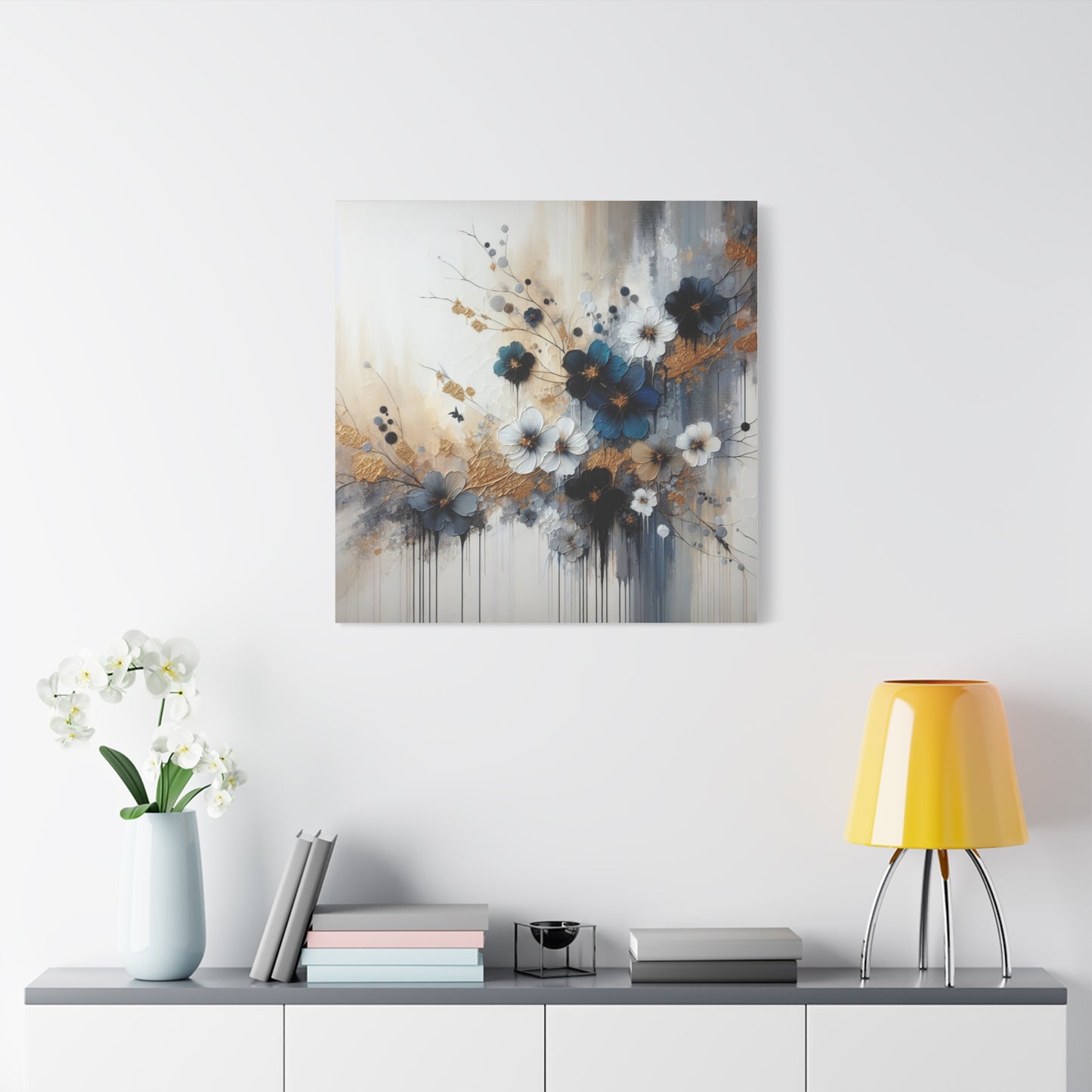 Elegant Floral Canvas Art, Wall Decor, Flower Painting, Home Wall Art, Modern Art