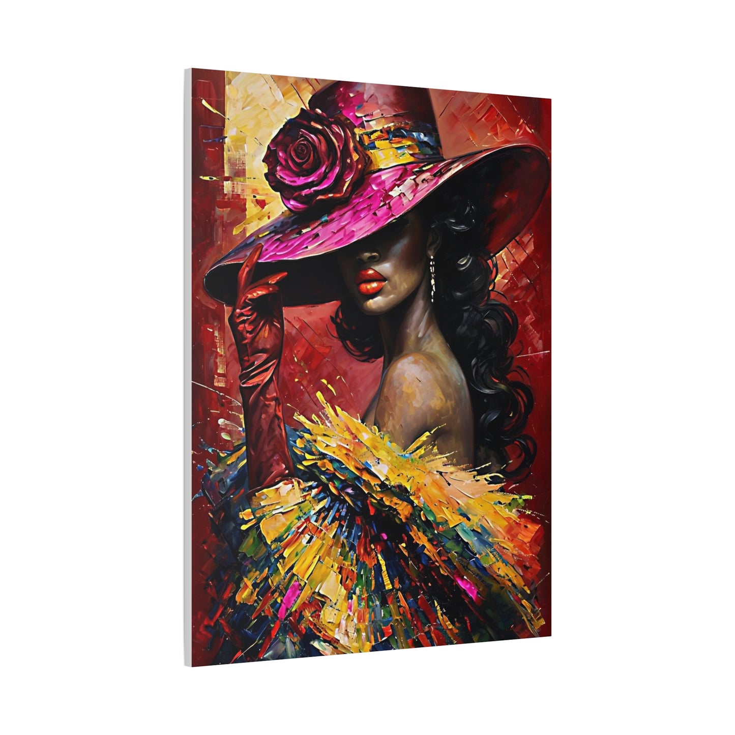 Canvas Wall Art Lady Wearing Cap