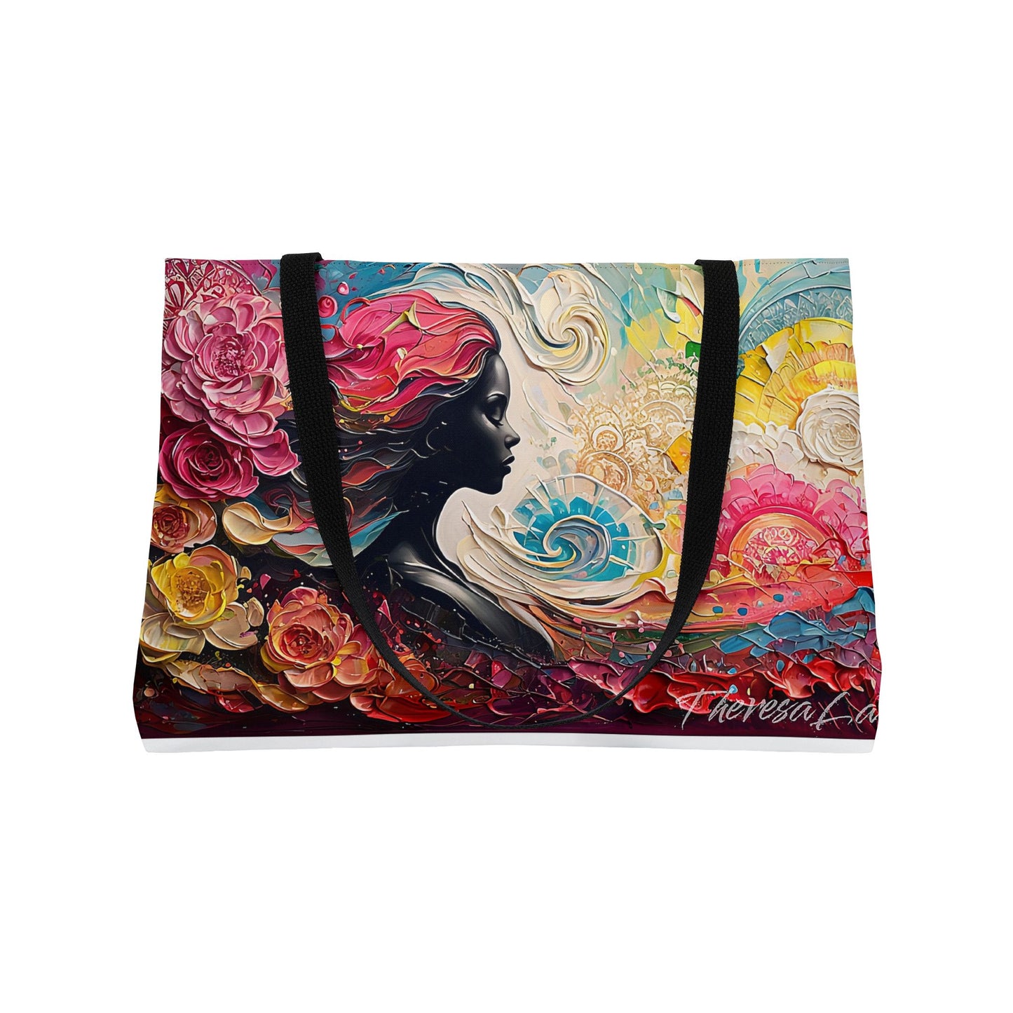 Vibrant Floral Weekender Tote Bag - Perfect for Travel, Beach Days, Yoga, Gifts, and Weekend Getaways