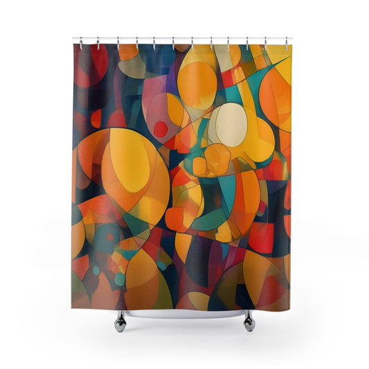Vibrant Abstract Shower Curtain, Colorful Bathroom Decor, Modern Art Shower Curtain, Unique Home Accessories, Gift for Art Lovers