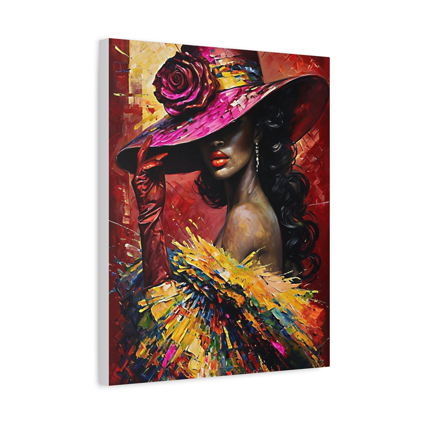 Canvas Wall Art Lady Wearing Cap
