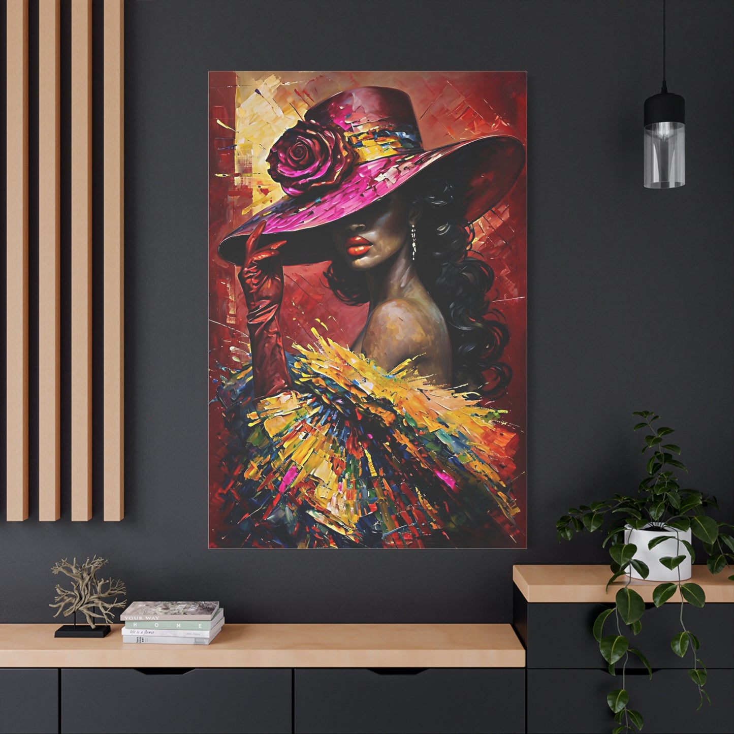 Canvas Wall Art Lady Wearing Cap