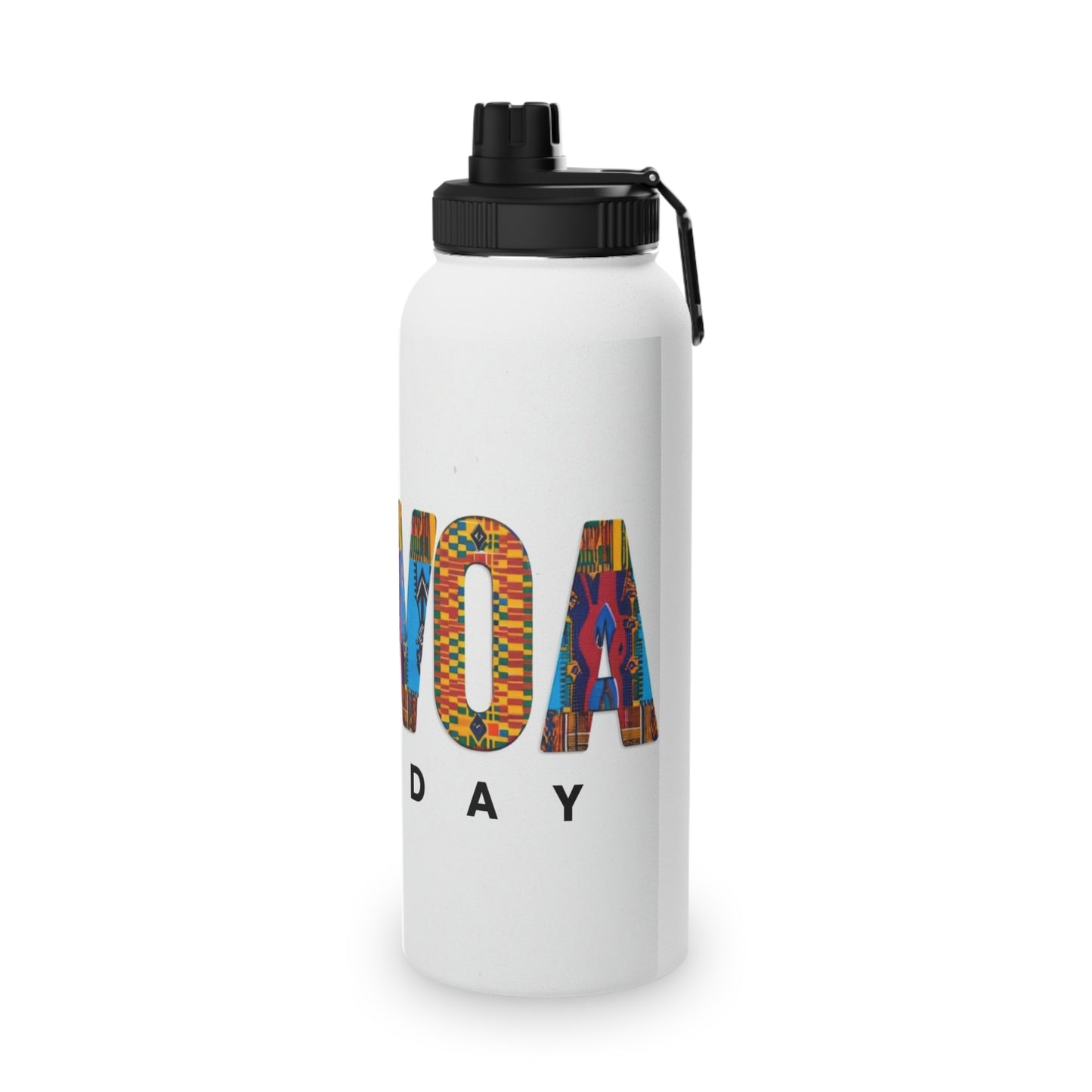 Artistic Stainless Steel Water Bottle - Colorful Afrocentric Design, Stylish Sports Lid, Eco-Friendly Hydration, Travel Accessory,