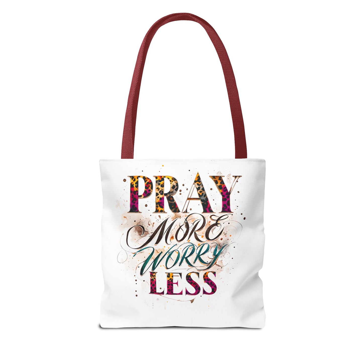 Inspirational Tote Bag - Pray More Worry Less, Motivational Gift, Everyday Use, Eco-Friendly Bag, Affirmation Bag, Prayer Tote