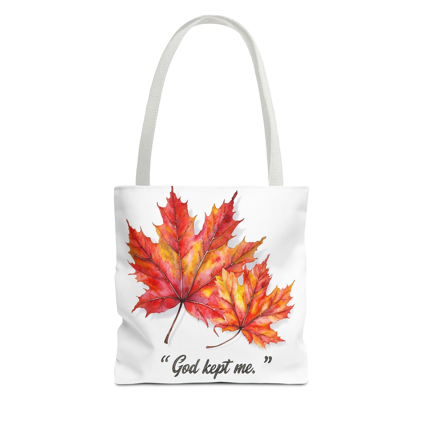 Autumn Leaves Tote Bag, God Kept Me Quote, Fall Accessories, Eco-Friendly Shopping Bag, Seasonal Gift, Canvas Bag