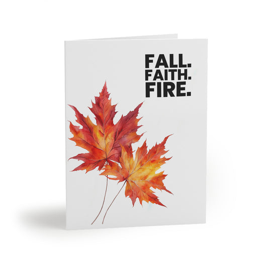 Autumn Greeting Cards - Fall Faith Fire Collection | Perfect for Thanksgiving, Seasonal Greetings, and Home Decor
