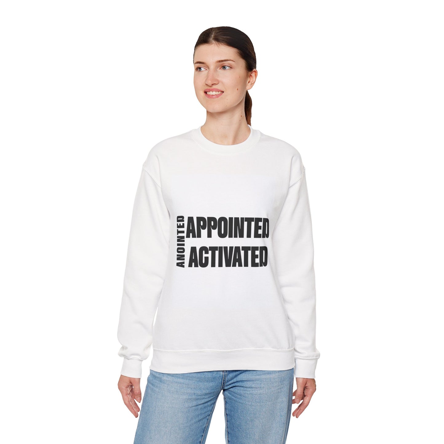 Anointed Appointed Activated Crewneck Sweatshirt, Inspirational Hoodie, Motivational Gift, Unisex Sweatshirt, Faith-Based Apparel