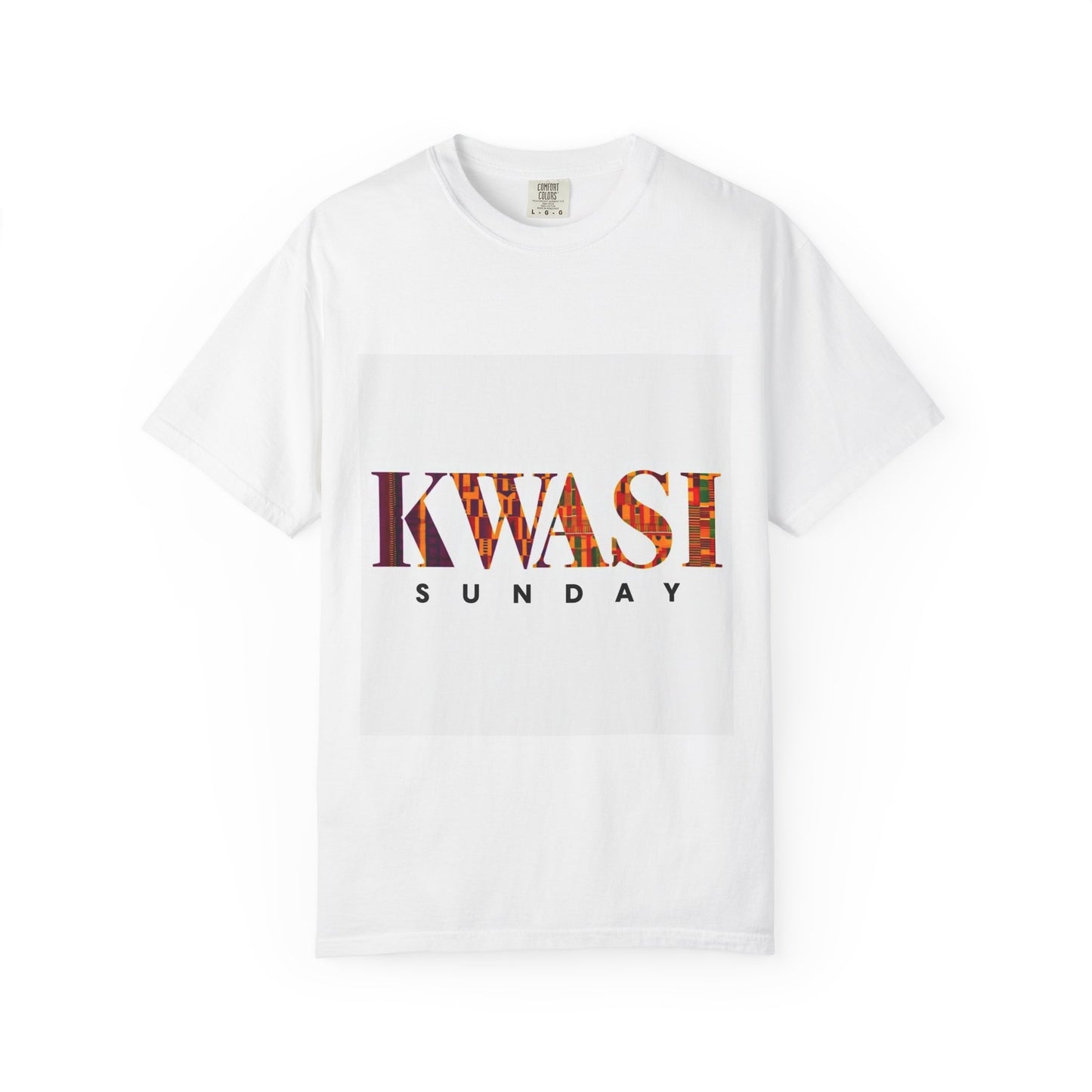 Kwasi Sunday Garment-Dyed Unisex T-Shirt, Vibrant African Print Tee, Casual Wear, Gift for Culture Enthusiasts, Celebration Apparel