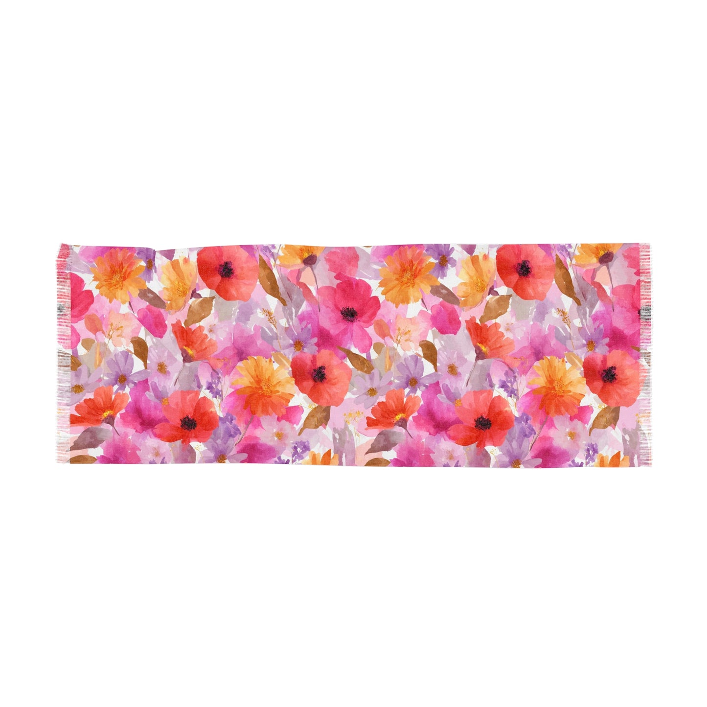 Floral Lightweight Scarf, Bohemian Wrap, Spring Fashion Statement, Beach Cover-up, Gift for Her, Accessory for All Occasions