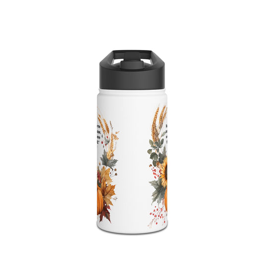 Floral Stainless Steel Water Bottle, Eco-friendly Hydration, Sunflower Design, Travel Mug, Gift for Nature Lovers, Outdoor Gear