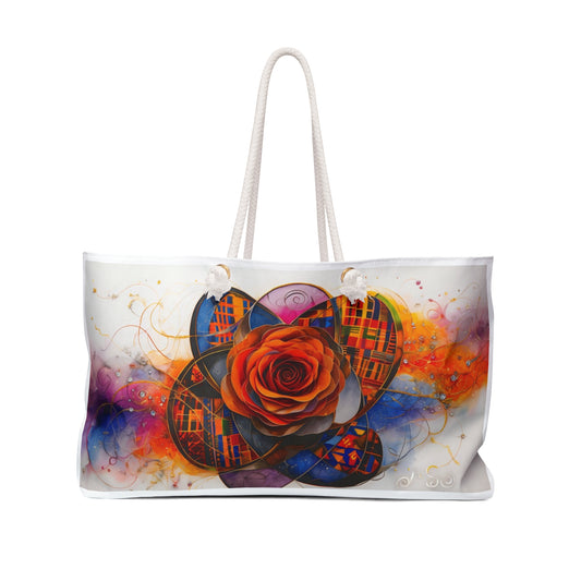 Vibrant Floral Weekender Bag for Travel, Beach Tote, Gym Bag, Stylish Overnight Bag, Unique Gift for Her