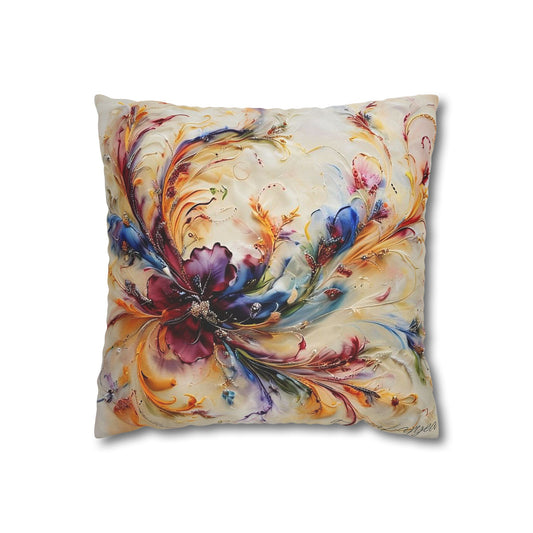 Vibrant Floral Pillowcase, Decorative Throw Pillow, Boho Decor, Unique Home Accent, Colorful Cushion Cover, Gift for All Occasions