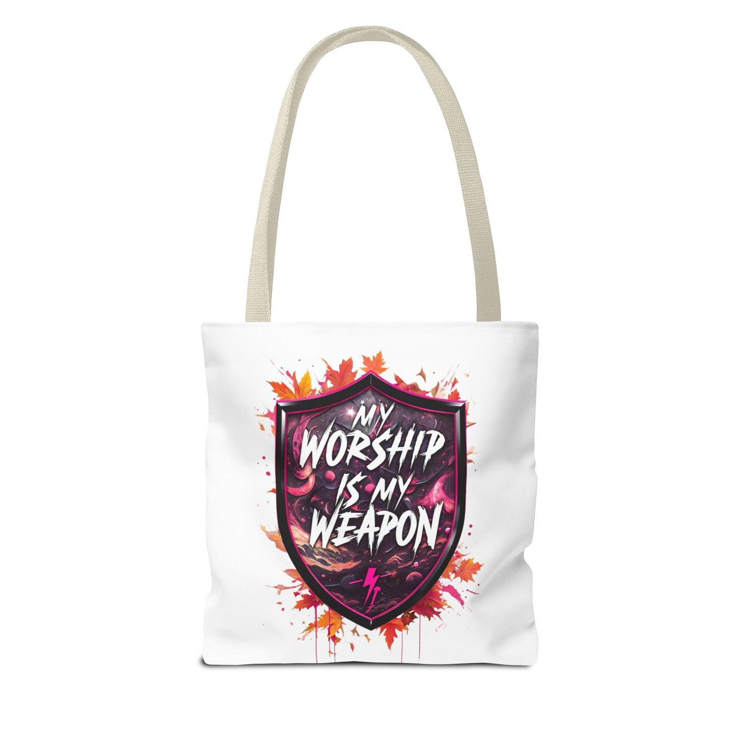 My Worship Is My Weapon Tote Bag - Inspirational Gift, Church Accessory, Spirituality, Everyday Use, Art Tote