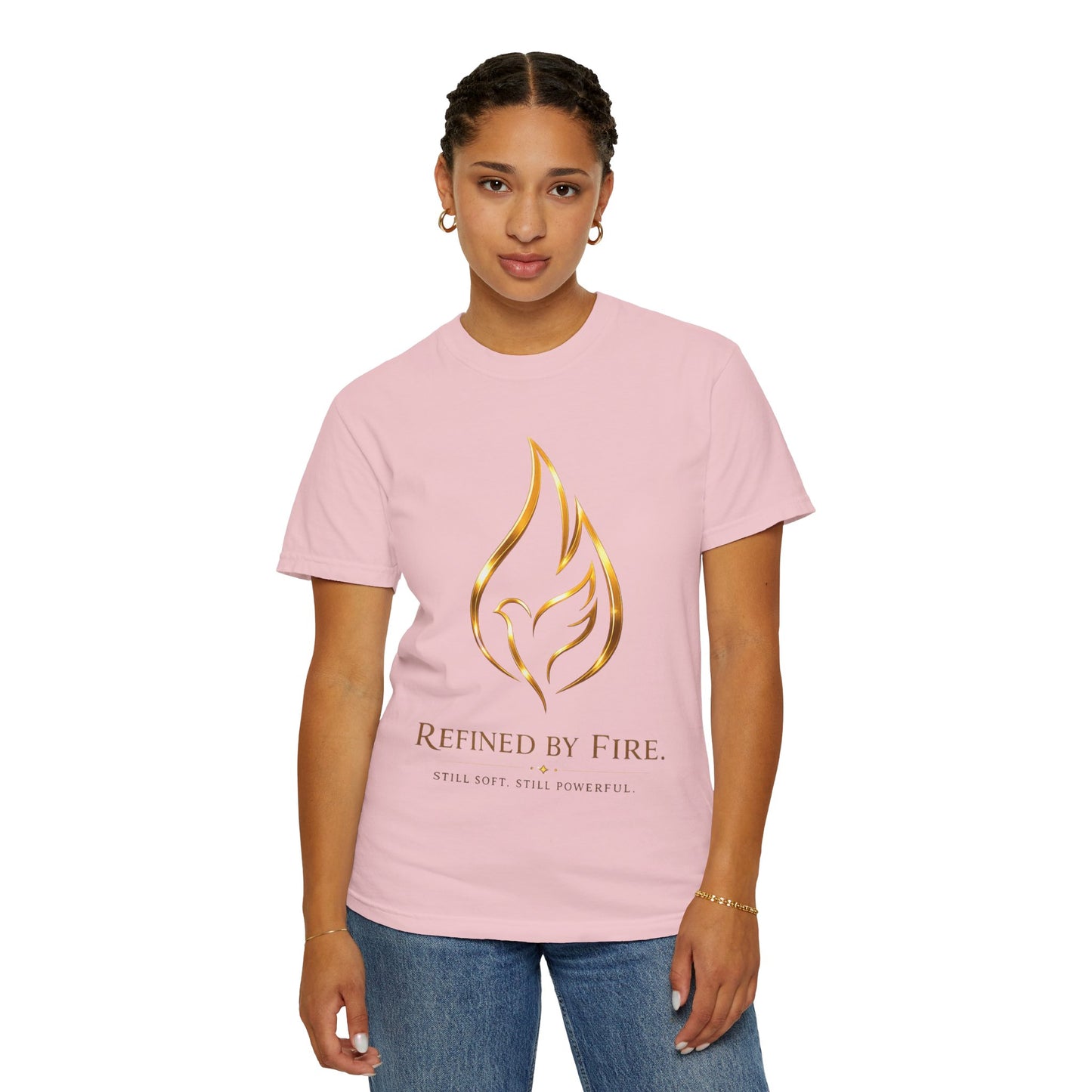 Refined By Fire Graphic T-Shirt — Inspirational Flame Dove Tee
