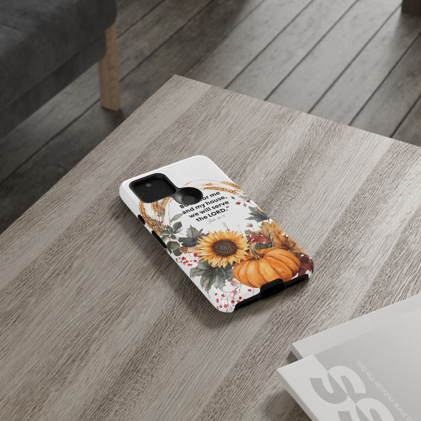 Fall-Themed Phone Case, Cozy Autumn Decor, Inspirational Quote, Pumpkin Design, Gift for Him or Her