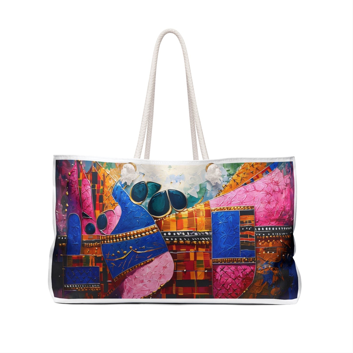 Vibrant Art Weekender Bag, Travel Tote, Stylish Gym Bag, Beach Bag, Boho-Chic Travel Companion, Art-Inspired Gift