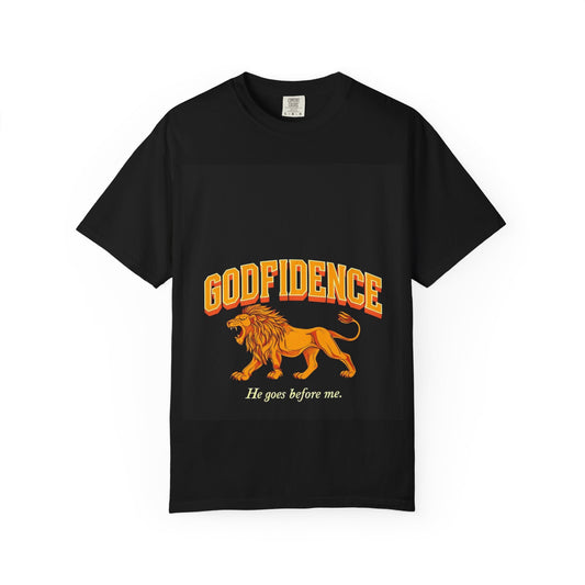 Godfidence Unisex Garment-Dyed T-Shirt - Empowering Graphic Tee, Motivational Shirt, Gift for Friends, Casual Wear, Faith-Based Apparel