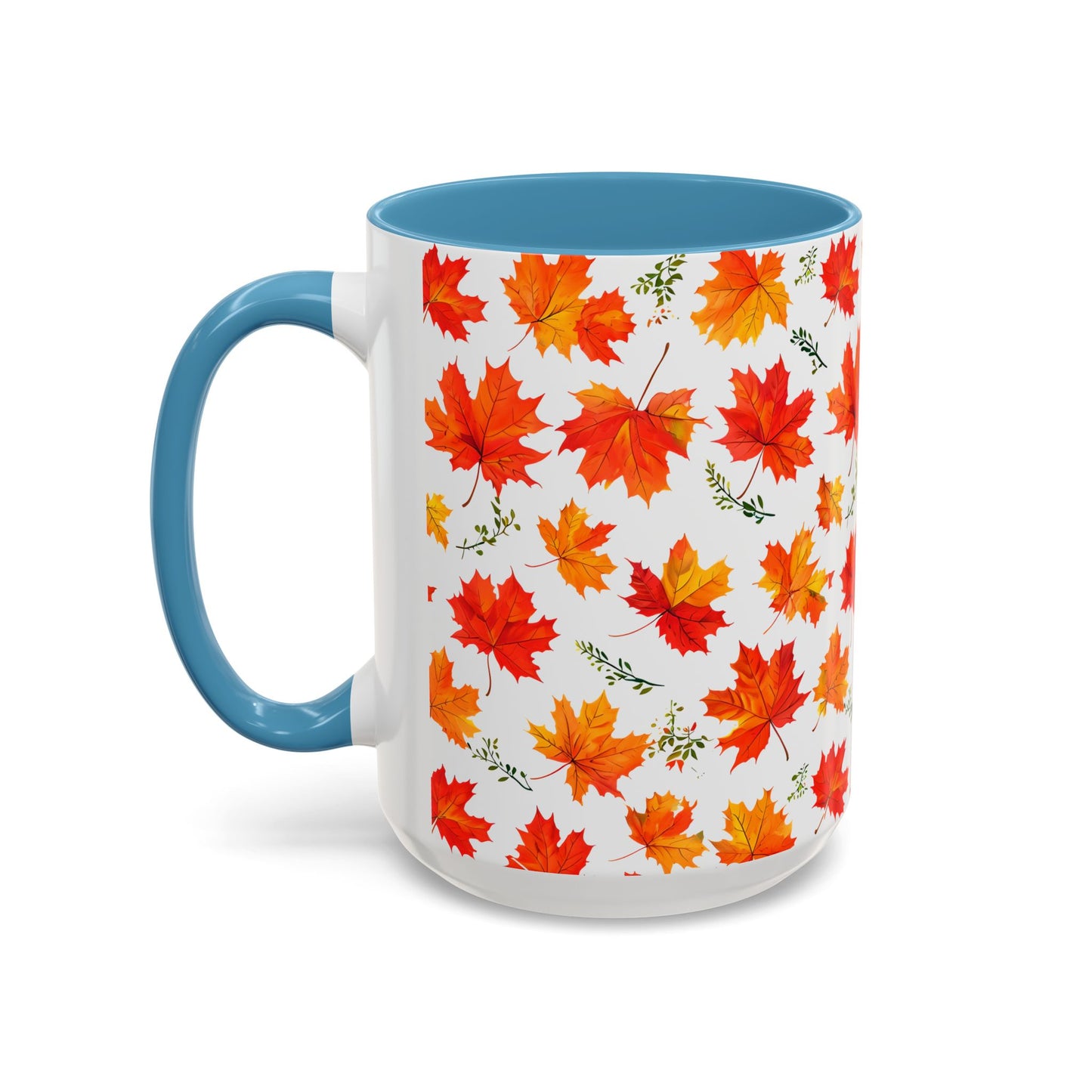 Autumn Leaves Coffee Mug, Fall Decor, Thanksgiving Gift, Hot Beverage Cup, Seasonal Drinkware