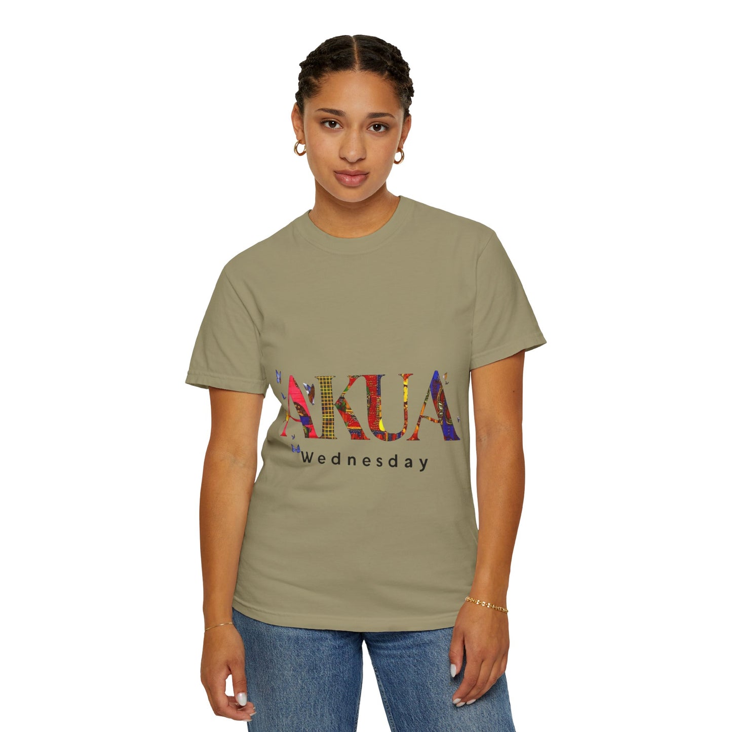 Colorful 'AKUA Wednesday' Unisex Garment-Dyed T-Shirt | Casual Wear, Graphic Tee, Street Style, Unique Gift, Daily Wear