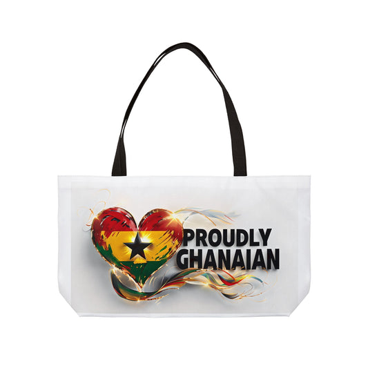 Proudly Ghanaian Weekender Tote Bag - Perfect for Travel, Beach Days, or Stylish Shopping, Gift for Birthdays, Holidays, and Celebrations