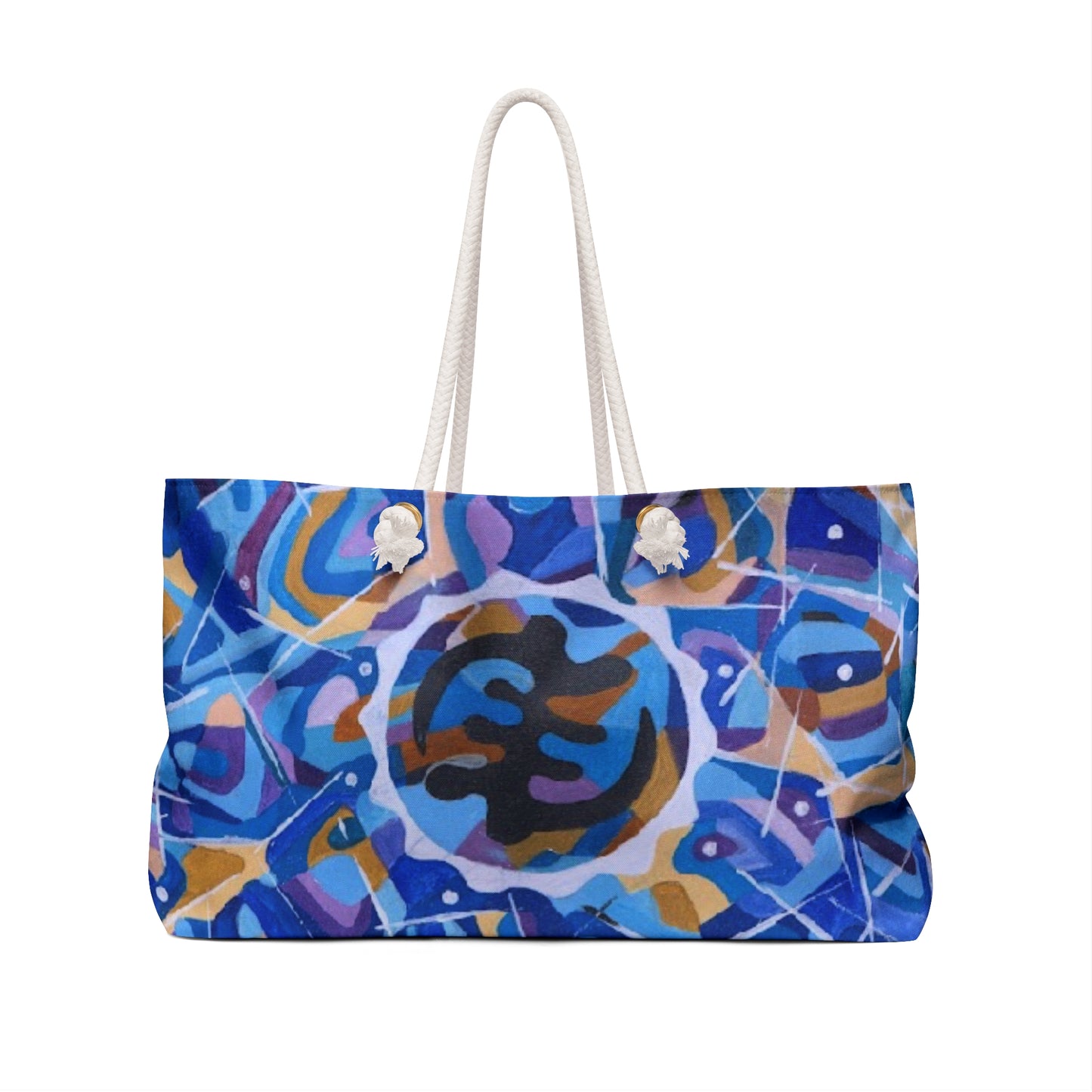 Colorful Weekender Bag - Bohemian Travel Tote, Beach Bag, Gym Bag, Unique Art Design, Gift for Her