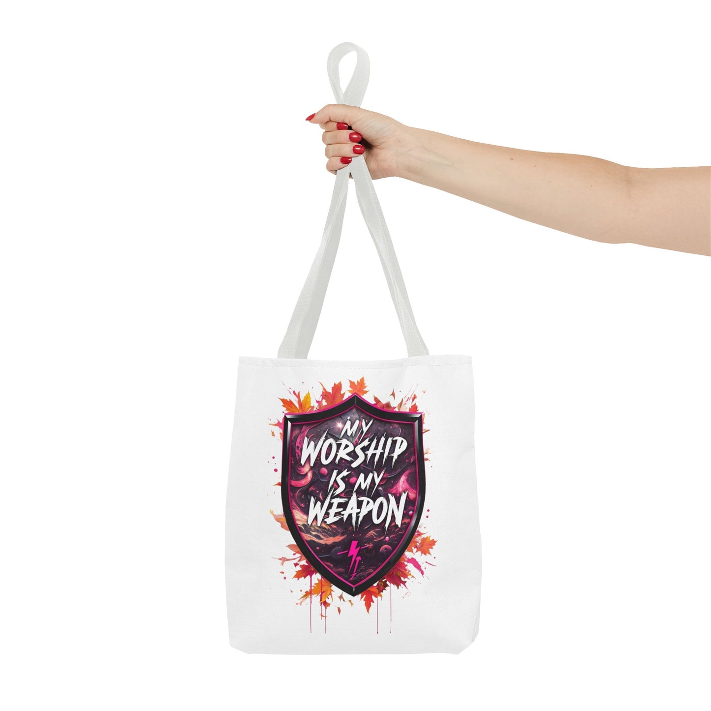 My Worship Is My Weapon Tote Bag - Inspirational Gift, Church Accessory, Spirituality, Everyday Use, Art Tote