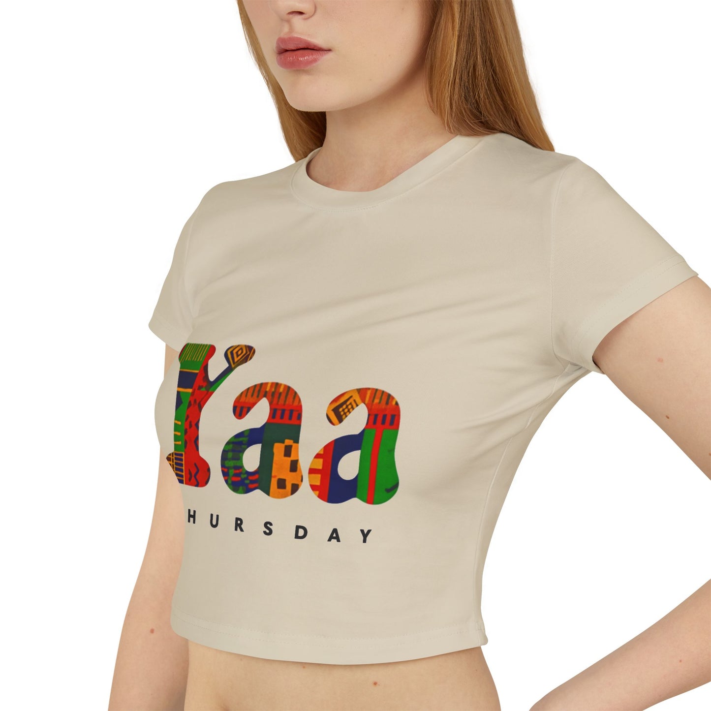 Colorful Yaa Thursday Women's Baby Tee, Cute Graphic Shirt, Motivational Crop Top, Gifts for Her, Everyday Wear, Trendy Fashion