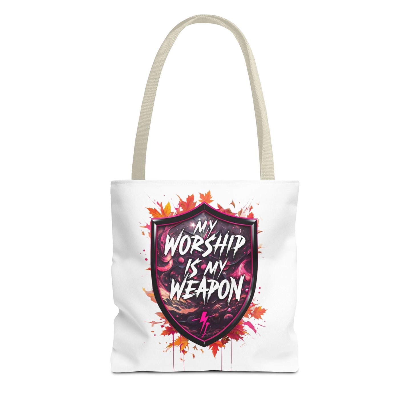 My Worship Is My Weapon Tote Bag - Inspirational Gift, Church Accessory, Spirituality, Everyday Use, Art Tote