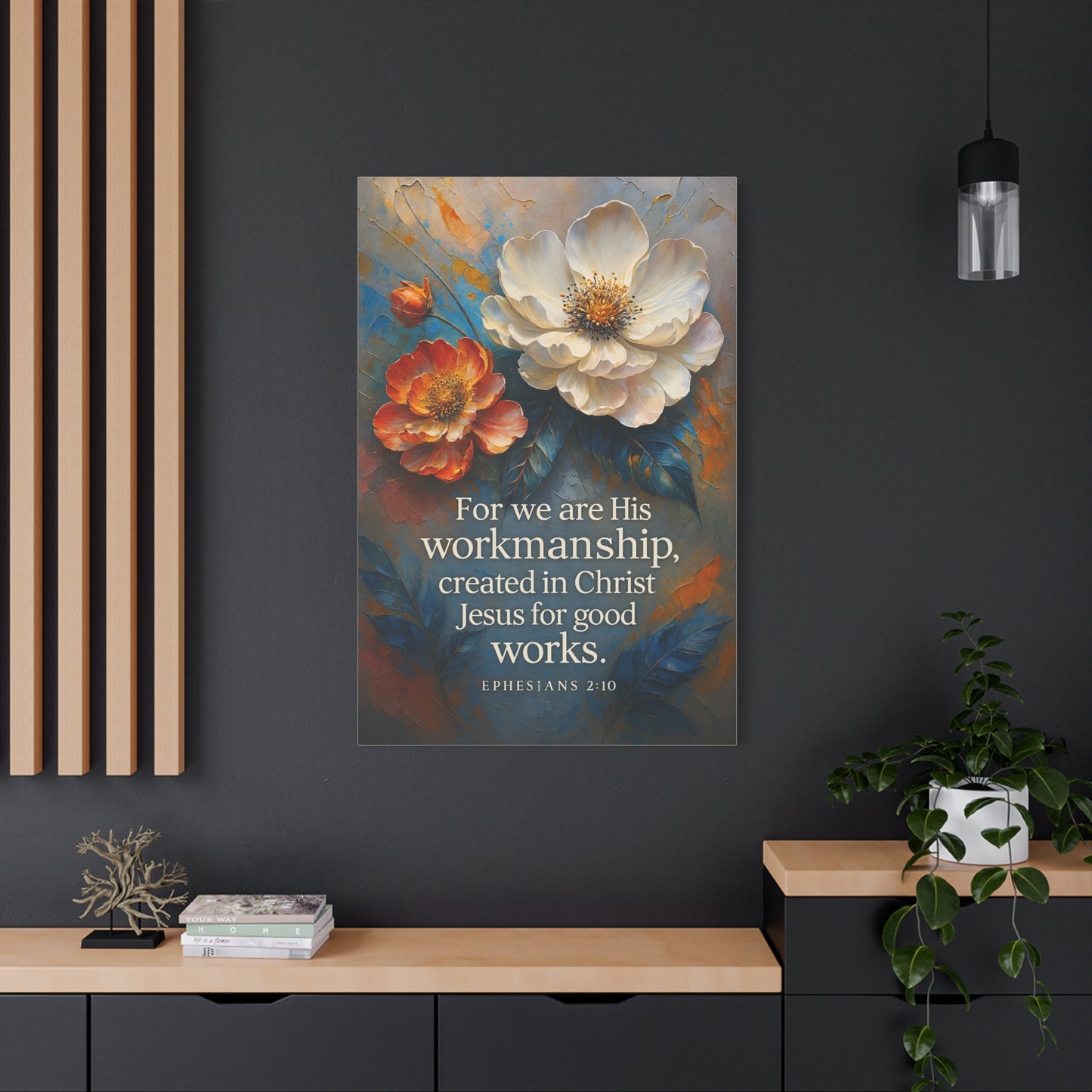 Floral Canvas Art Print, Inspirational Wall Decor for Home, Church, and Gift Giving, Christian Artwork, Meaningful Christian Gift