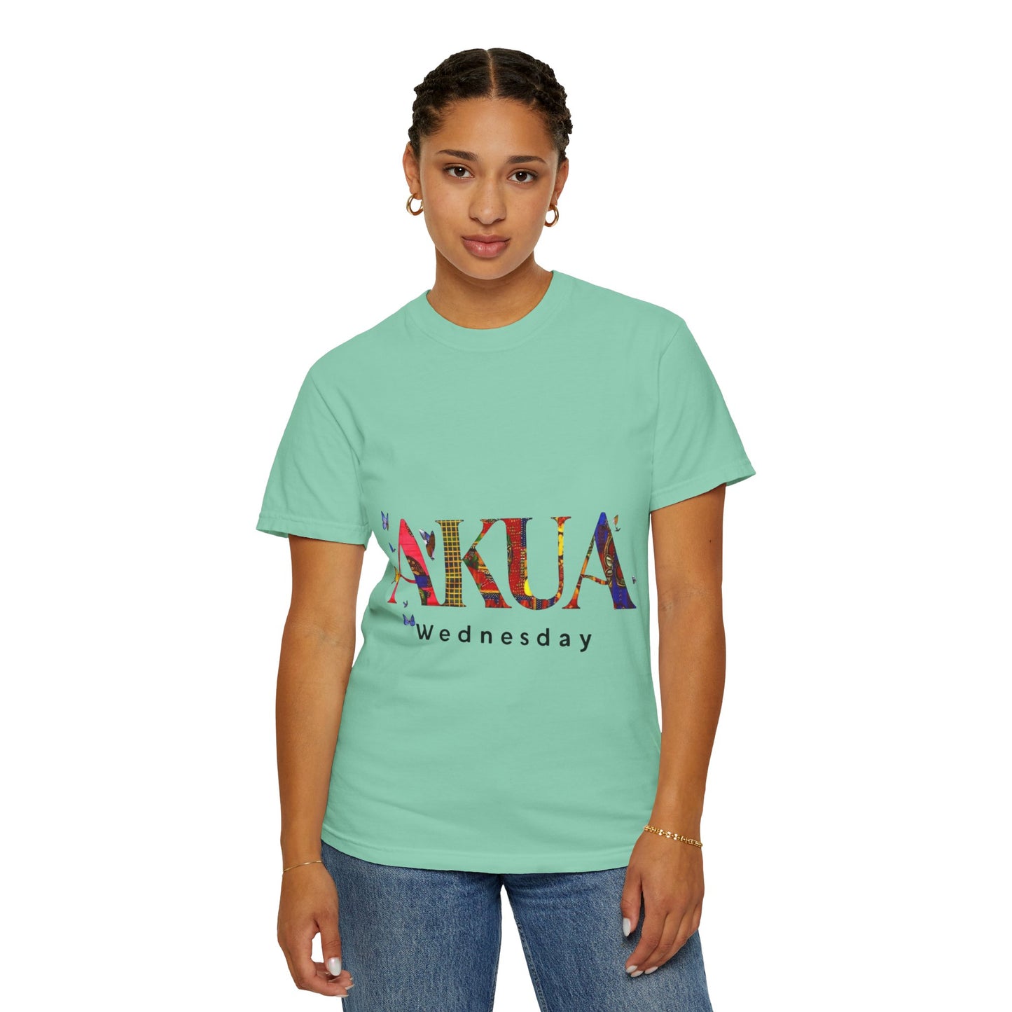 Colorful 'AKUA Wednesday' Unisex Garment-Dyed T-Shirt | Casual Wear, Graphic Tee, Street Style, Unique Gift, Daily Wear