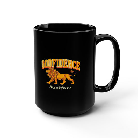 Bold Confidence Mug, 15oz Black Coffee Cup, Inspirational Gift, Motivational Drinkware, Perfect for Tea Lovers, Encouragement Present