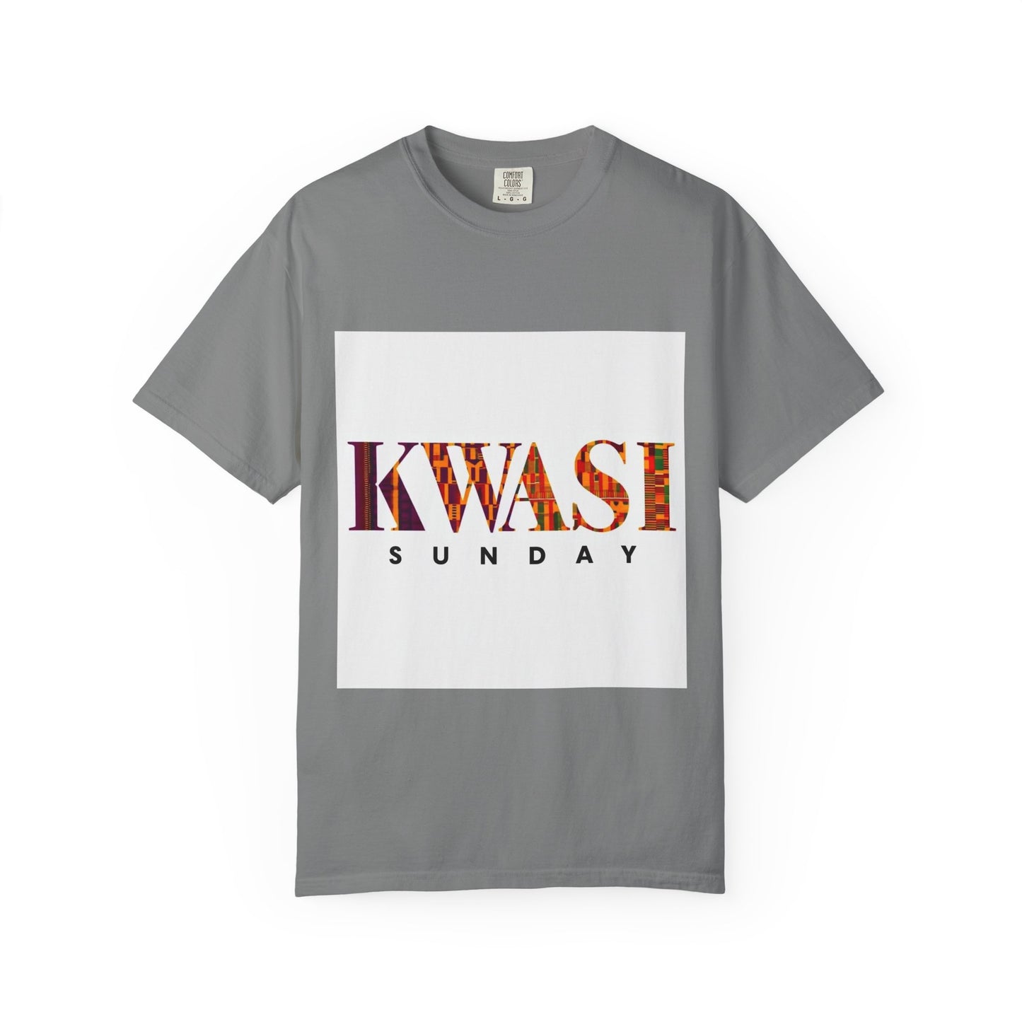 Kwasi Sunday Garment-Dyed Unisex T-Shirt, Vibrant African Print Tee, Casual Wear, Gift for Culture Enthusiasts, Celebration Apparel