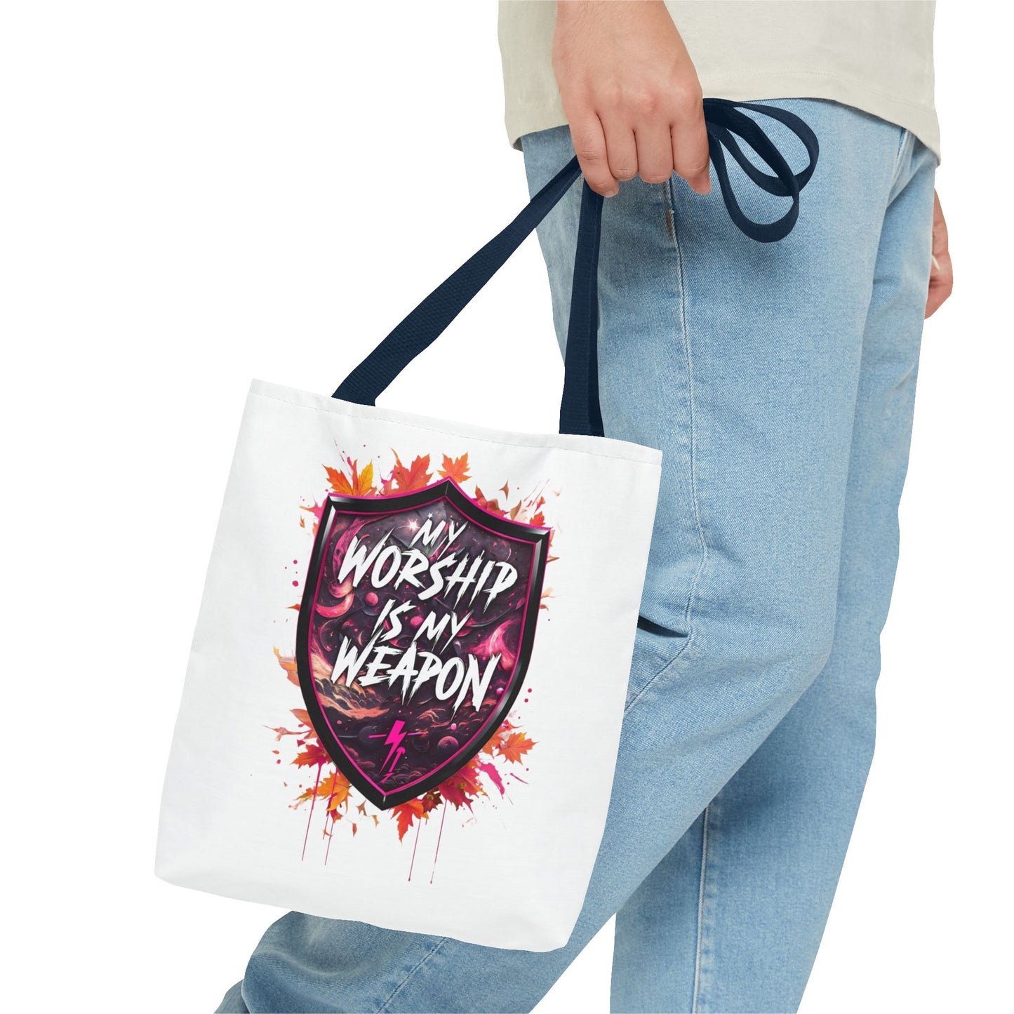 My Worship Is My Weapon Tote Bag - Inspirational Gift, Church Accessory, Spirituality, Everyday Use, Art Tote