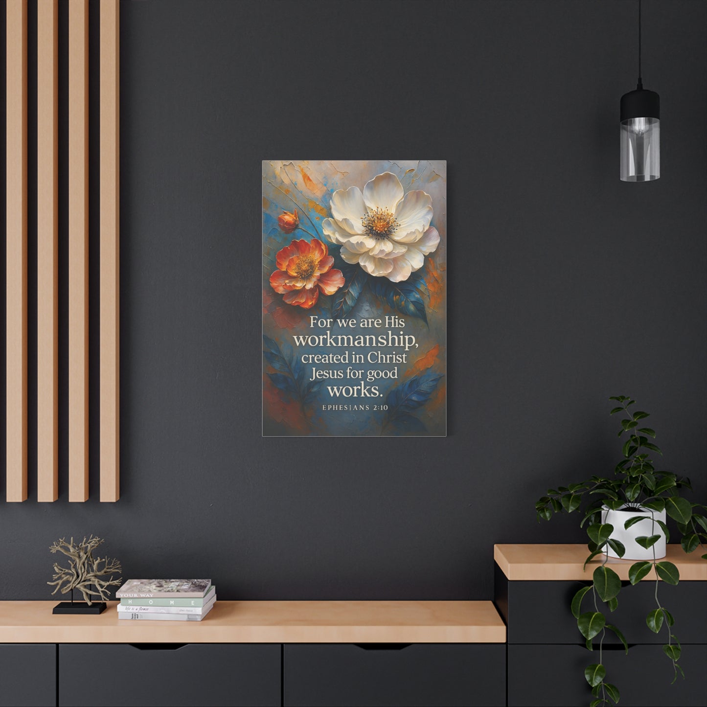 Floral Canvas Art Print, Inspirational Wall Decor for Home, Church, and Gift Giving, Christian Artwork, Meaningful Christian Gift