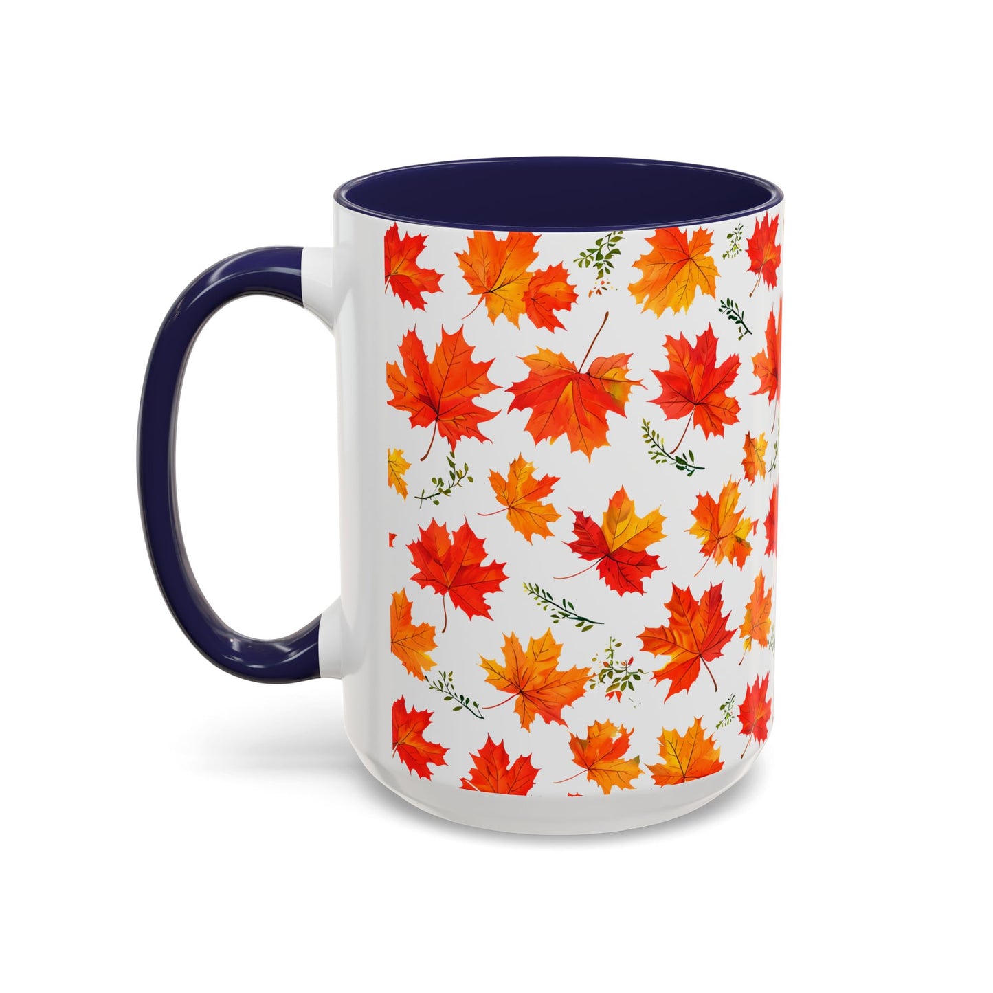 Autumn Leaves Coffee Mug, Fall Decor, Thanksgiving Gift, Hot Beverage Cup, Seasonal Drinkware