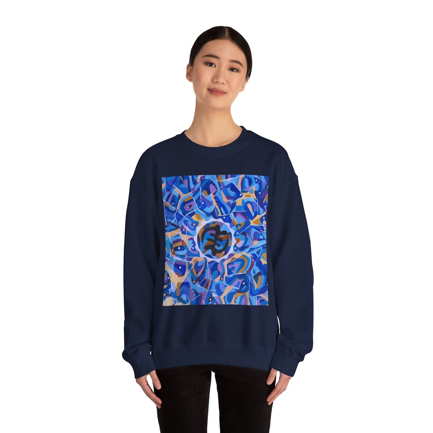 Artistic Kaleidoscope Crewneck Sweatshirt, Cozy Pullover for Art Lovers, Unique Gift for Birthdays, Gift for Artists, Casual Wear