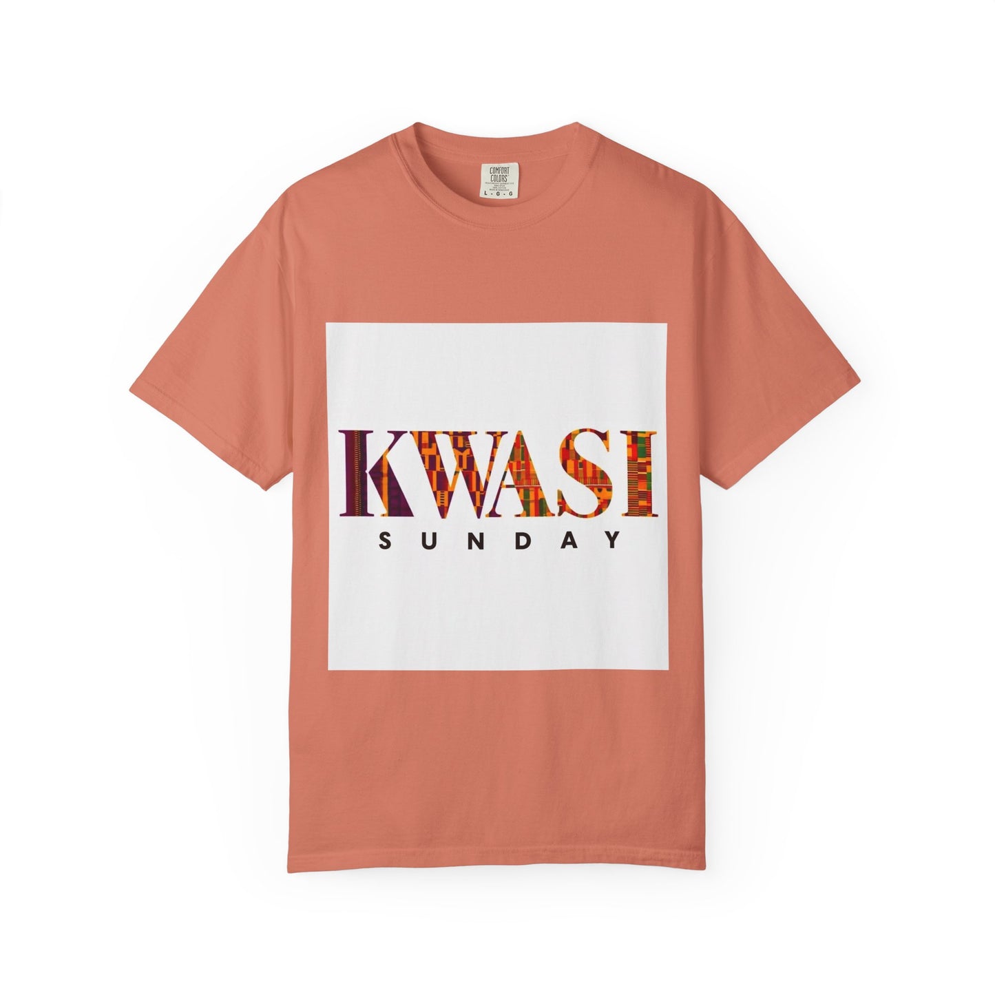 Kwasi Sunday Garment-Dyed Unisex T-Shirt, Vibrant African Print Tee, Casual Wear, Gift for Culture Enthusiasts, Celebration Apparel