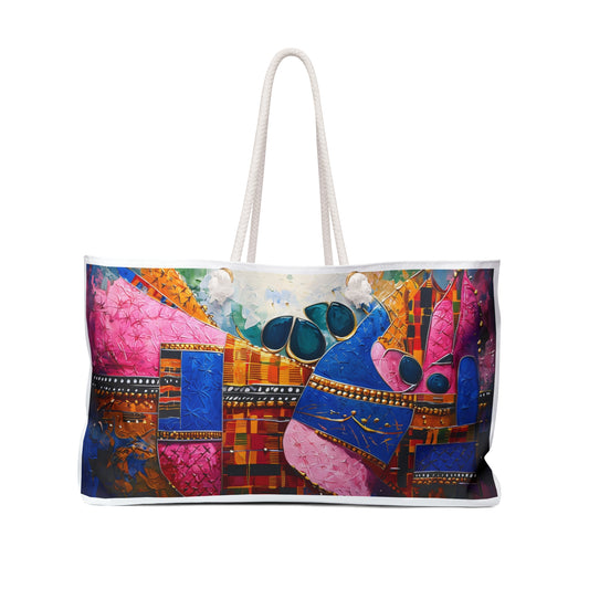 Vibrant Art Weekender Bag, Travel Tote, Stylish Gym Bag, Beach Bag, Boho-Chic Travel Companion, Art-Inspired Gift