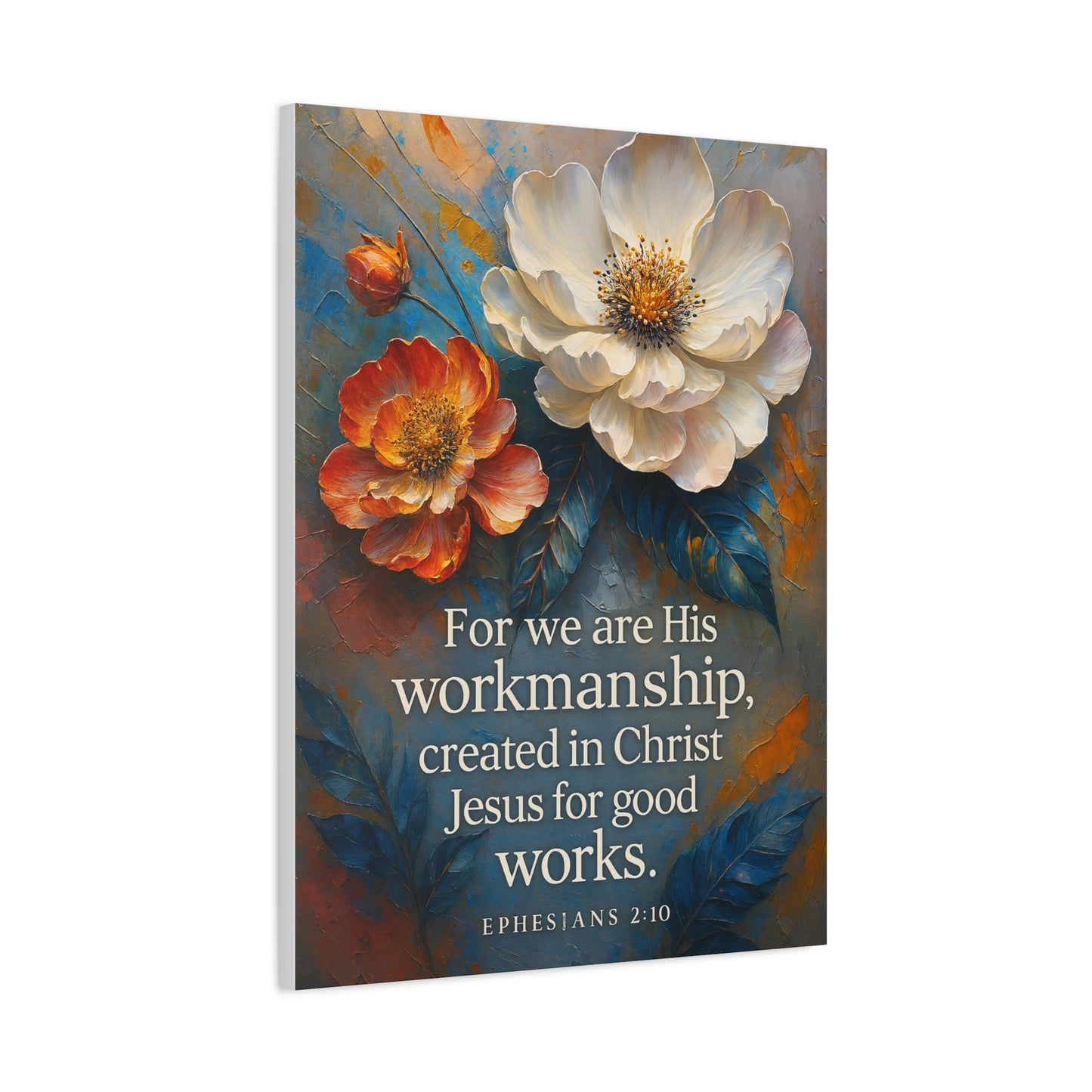 Floral Canvas Art Print, Inspirational Wall Decor for Home, Church, and Gift Giving, Christian Artwork, Meaningful Christian Gift