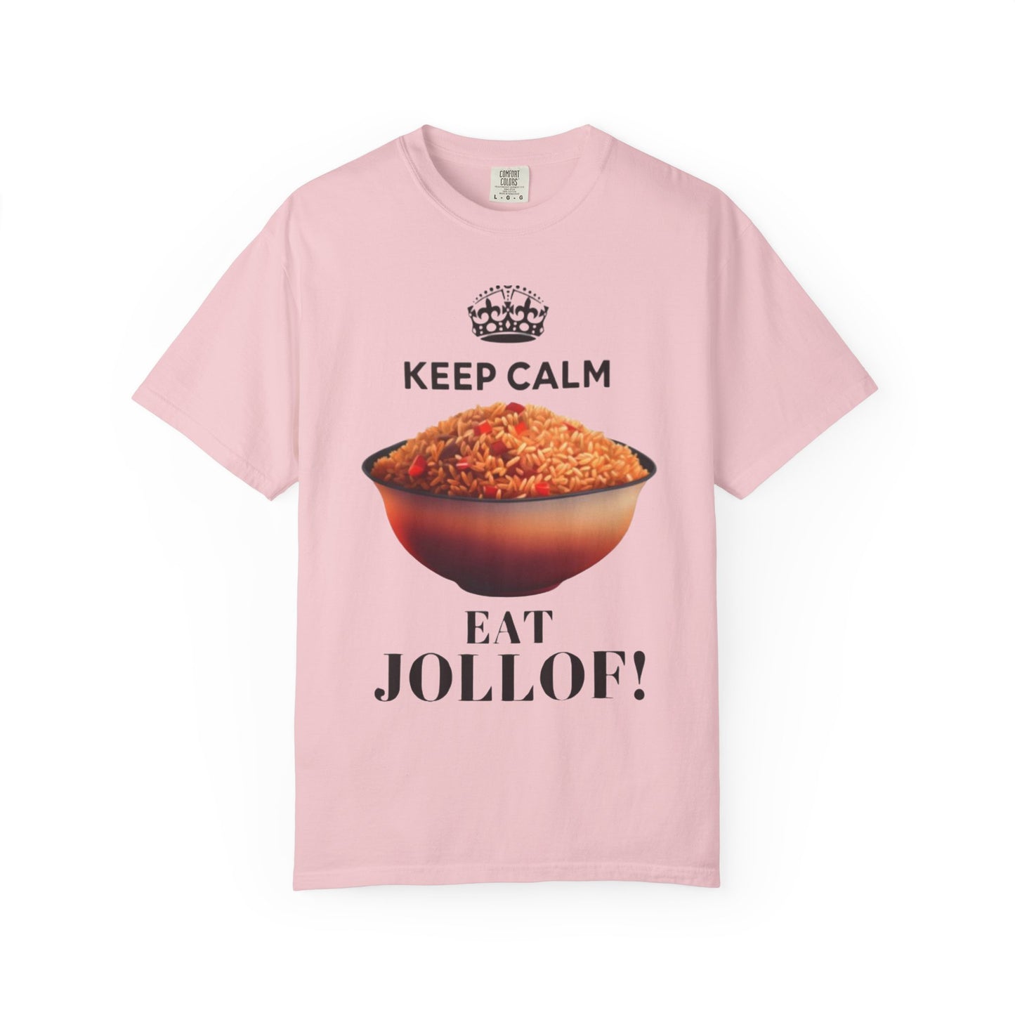 Keep Calm Eat Jollof T-Shirt, Unisex Fun Tee, Gift for Foodies, Casual Wear, Cultural Apparel, Summer Festival Shirt