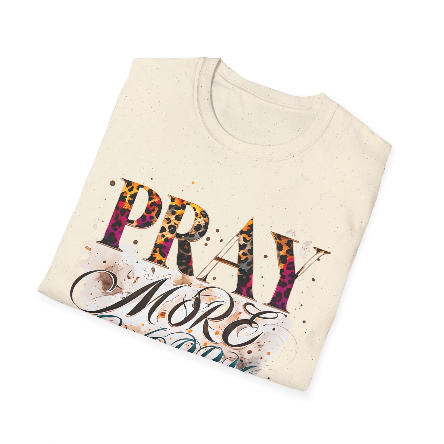 Pray More Worry Less T-Shirt, Inspirational Tee for Mindfulness, Motivational Gift, Unisex Casual Wear, Faith-Based Apparel, Spiritual Gifts