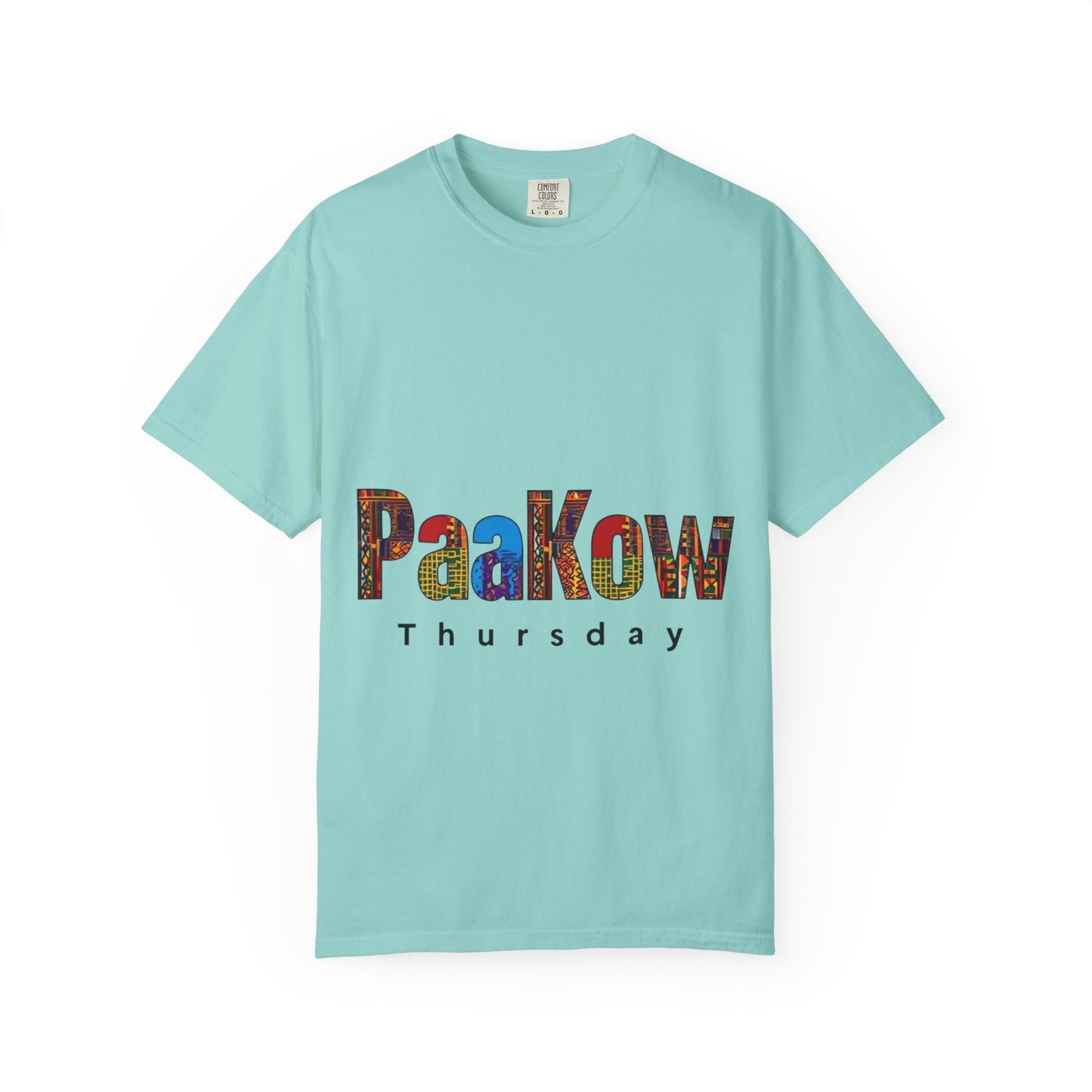 Garment-Dyed T-Shirt with 'PaaKow Thursday' Design, Unisex Casual Tee, Colorful Graphic Tee, Everyday Wear, Gift for Friends