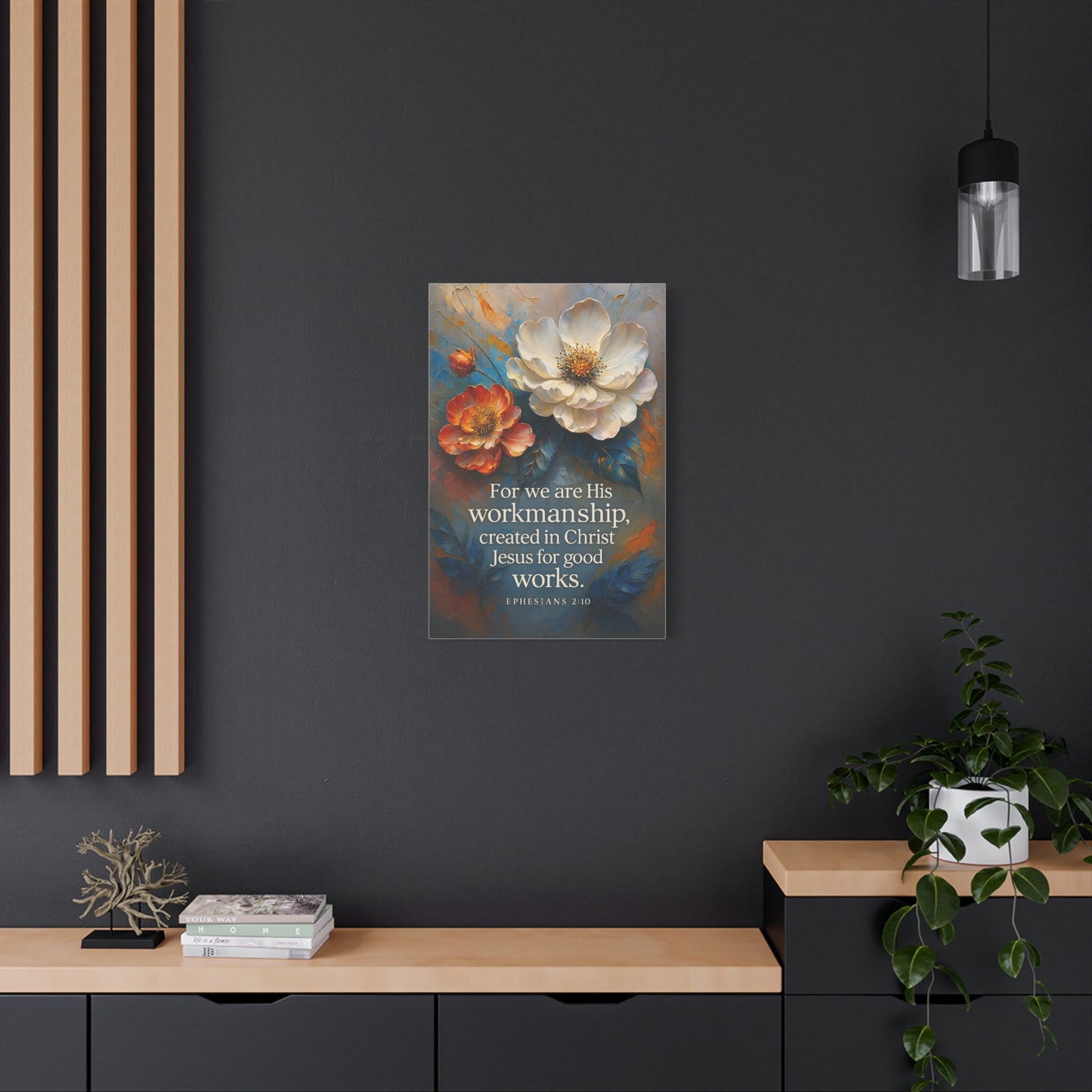 Floral Canvas Art Print, Inspirational Wall Decor for Home, Church, and Gift Giving, Christian Artwork, Meaningful Christian Gift