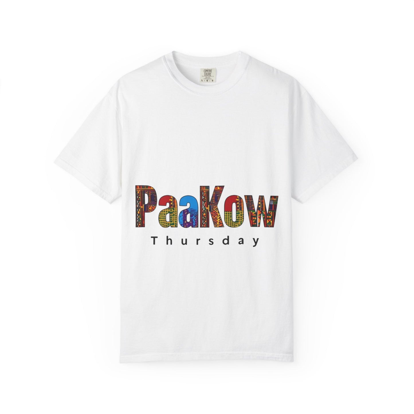 Garment-Dyed T-Shirt with 'PaaKow Thursday' Design, Unisex Casual Tee, Colorful Graphic Tee, Everyday Wear, Gift for Friends