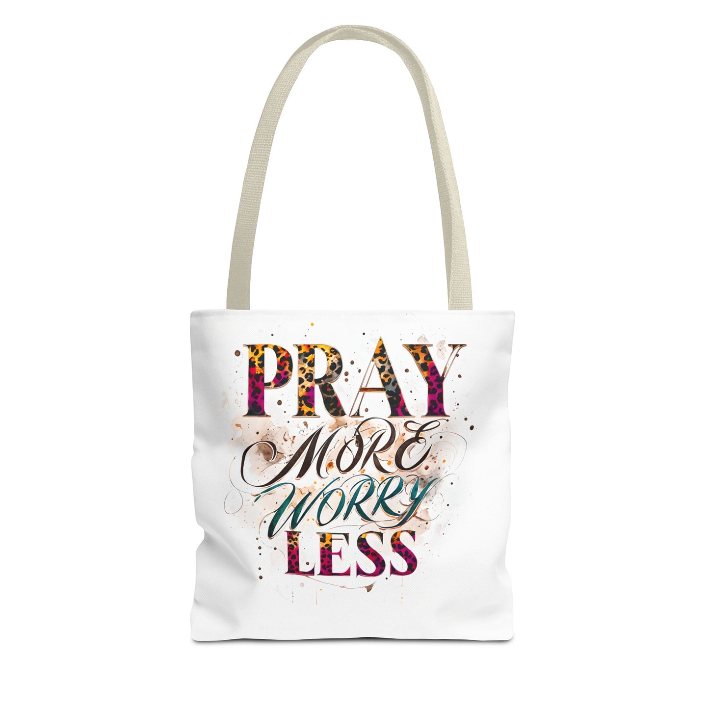 Inspirational Tote Bag - Pray More Worry Less, Motivational Gift, Everyday Use, Eco-Friendly Bag, Affirmation Bag, Prayer Tote