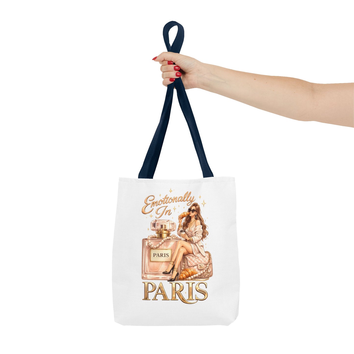 Paris Perfume Tote Bag — "Emotionally In Paris" Fashion Shopper