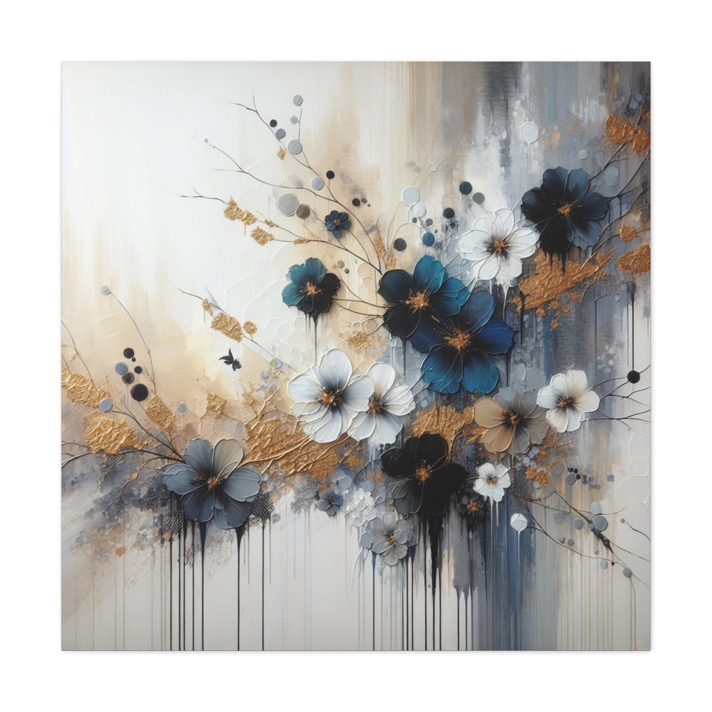 Elegant Floral Canvas Art, Wall Decor, Flower Painting, Home Wall Art, Modern Art