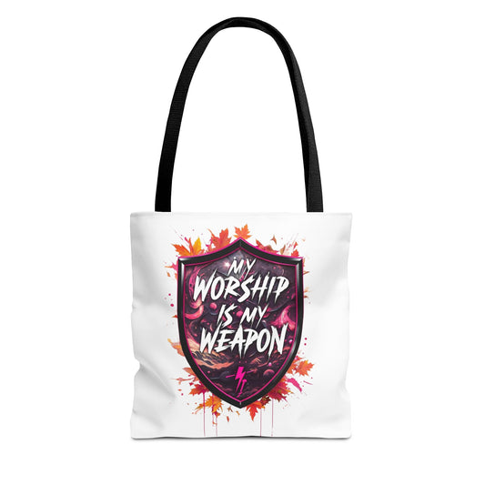 My Worship Is My Weapon Tote Bag - Inspirational Gift, Church Accessory, Spirituality, Everyday Use, Art Tote
